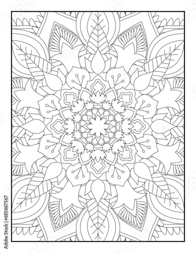 Pattern Mandala. Mandala Coloring Pages For Kids. Mandala Coloring Pages for Adults. Mandala flower for adult coloring book. Vector illustration. Coloring Page.