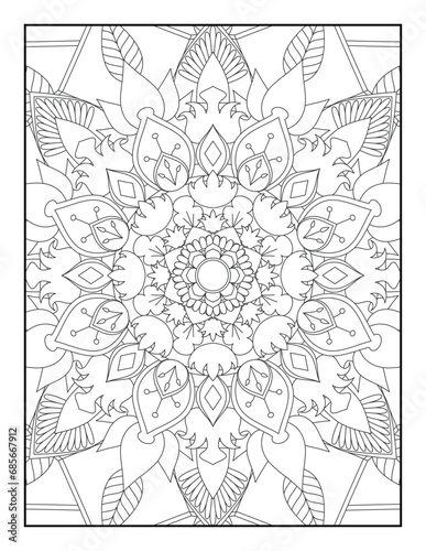 Pattern Mandala. Mandala Coloring Pages For Kids. Mandala Coloring Pages for Adults. Mandala flower for adult coloring book. Vector illustration. Coloring Page.