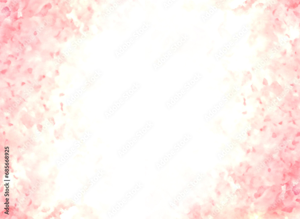 淡くまぶしい桜色のコピースペースフレーム背景