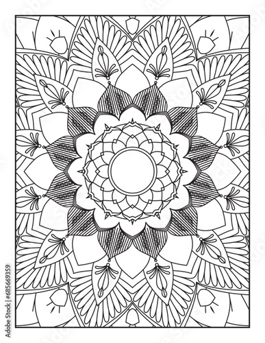 Pattern Mandala. Mandala Coloring Pages For Kids. Mandala Coloring Pages for Adults. Mandala flower for adult coloring book. Vector illustration. Coloring Page.
