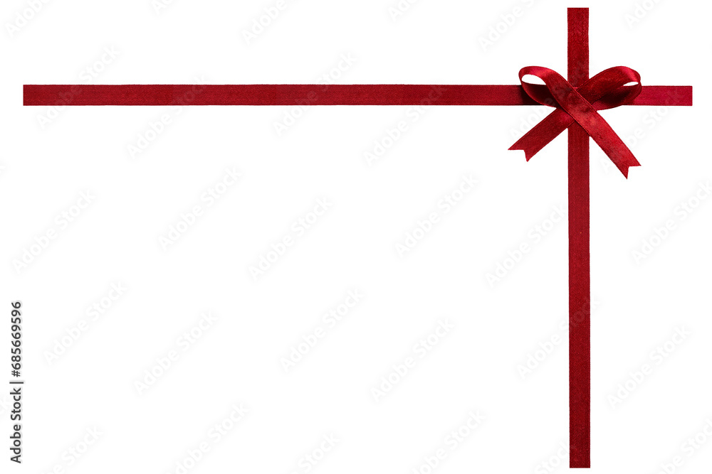 Red ribbon with a bow isolated on a transparent background for Christmas. Red ribbon with a bow isolated on a transparent background for Christmas.