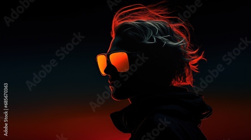 Dark Silhouette of a Handsome Guy for album cover