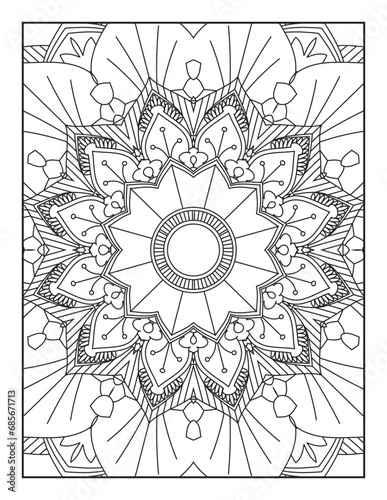 Pattern Mandala. Mandala Coloring Pages For Kids. Mandala Coloring Pages for Adults. Mandala flower for adult coloring book. Vector illustration. Coloring Page.