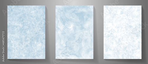 Blue winter set texture art vector background for cover design, poster, cover, banner, flyer, cards. Ice. Cold. Frozen water. Hand-drawn brush strokes. Christmas abstract illustration for background.