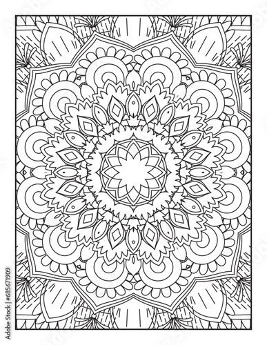 Pattern Mandala. Mandala Coloring Pages For Kids. Mandala Coloring Pages for Adults. Mandala flower for adult coloring book. Vector illustration. Coloring Page.