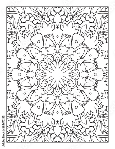 Pattern Mandala. Mandala Coloring Pages For Kids. Mandala Coloring Pages for Adults. Mandala flower for adult coloring book. Vector illustration. Coloring Page.