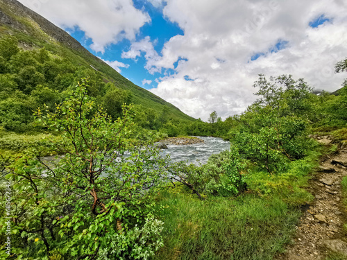 River  flowing in the Norwegian highlands photo