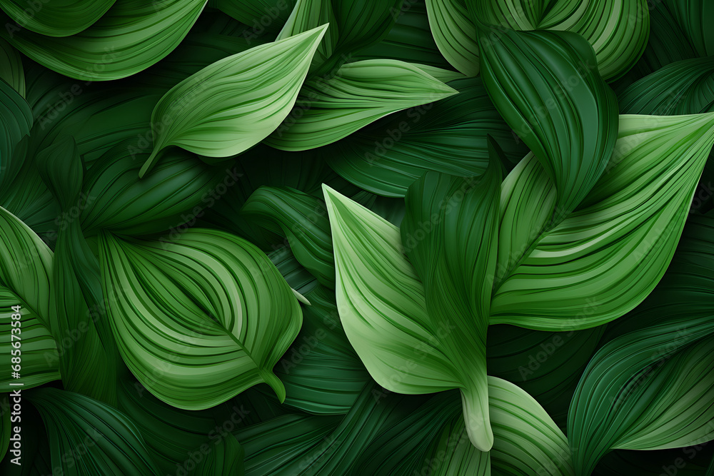green leaves abstract background. Generative AI.