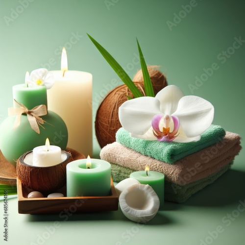 spa still life with candles