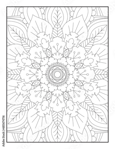 Pattern Mandala. Mandala Coloring Pages For Kids. Mandala Coloring Pages for Adults. Mandala flower for adult coloring book. Vector illustration. Coloring Page.