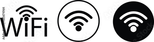 Free wifi icon set. Internet connection symbol