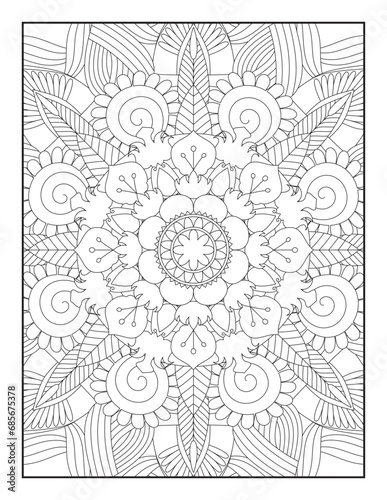 Pattern Mandala. Mandala Coloring Pages For Kids. Mandala Coloring Pages for Adults. Mandala flower for adult coloring book. Vector illustration. Coloring Page.