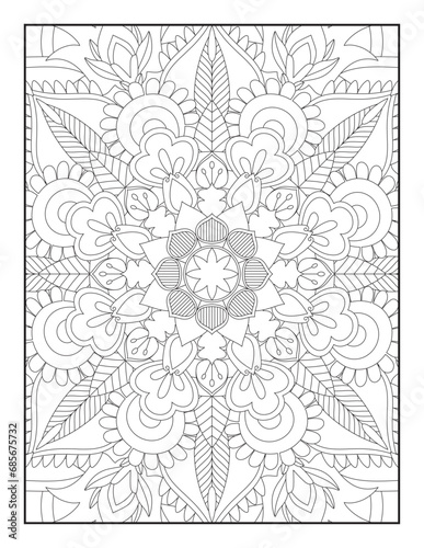Pattern Mandala. Mandala Coloring Pages For Kids. Mandala Coloring Pages for Adults. Mandala flower for adult coloring book. Vector illustration. Coloring Page.