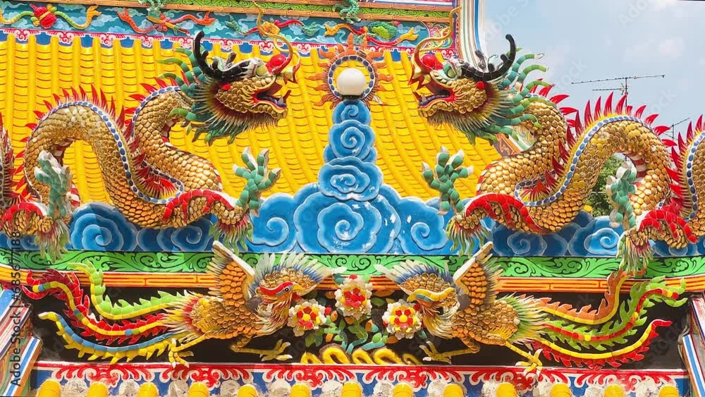 Dragon statue, dragon symbol, dragon Chinese, is a beautiful Thai and Chinese architecture of shrine, temple. A symbol of good luck and prosperity during the Chinese New Year celebrations. Dragon statue, dragon symbol, dragon Chinese, is a beautiful Thai and Chinese architecture of shrine, temple. A symbol of good luck and prosperity during the Chinese New Year celebrations.