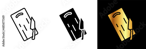 A visually striking icon representing a cutting board, symbolizing kitchen preparation, culinary artistry, and meal crafting.