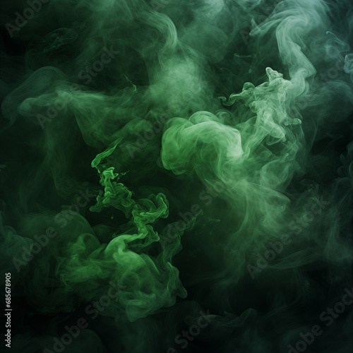 Image of green smoke on black background, for wallpaper use