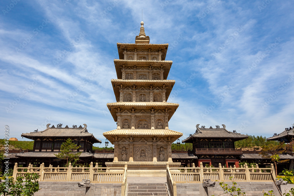The Temple of Yungang Grottoes in China The Temple of Yungang Grottoes in China