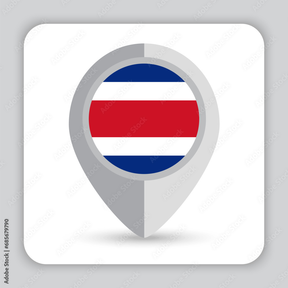 Costa Rica Flag Pin Map Icon