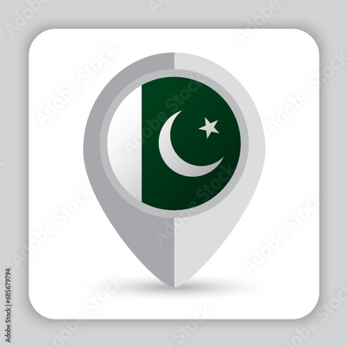 Pakistan Flag Pin Map Icon