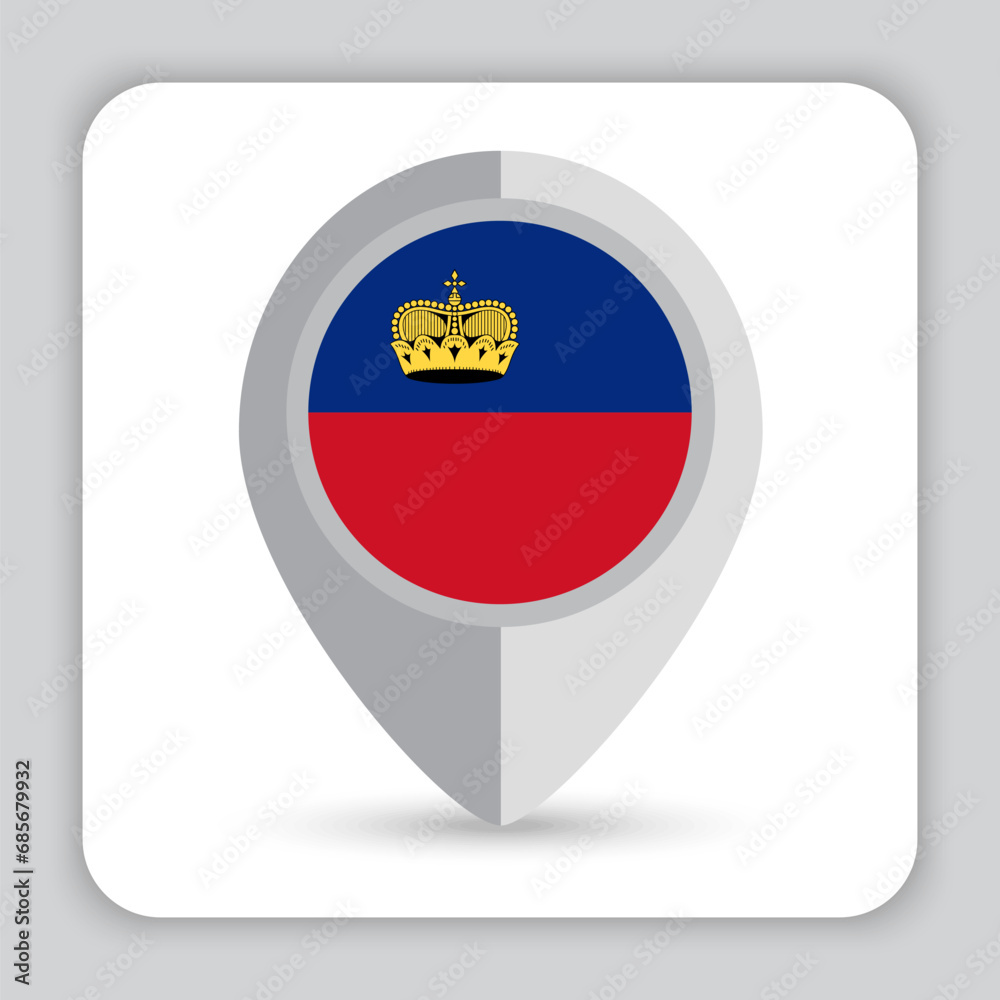 Liechtenstein Flag Pin Map Icon Liechtenstein Flag Pin Map Icon