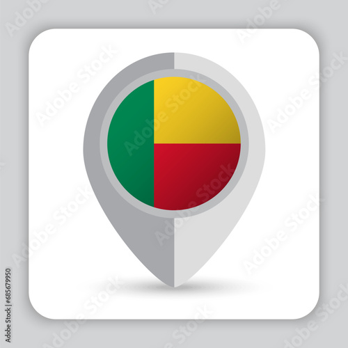 Free Download Benin Flag Pin Map Icon - GFXLoad
