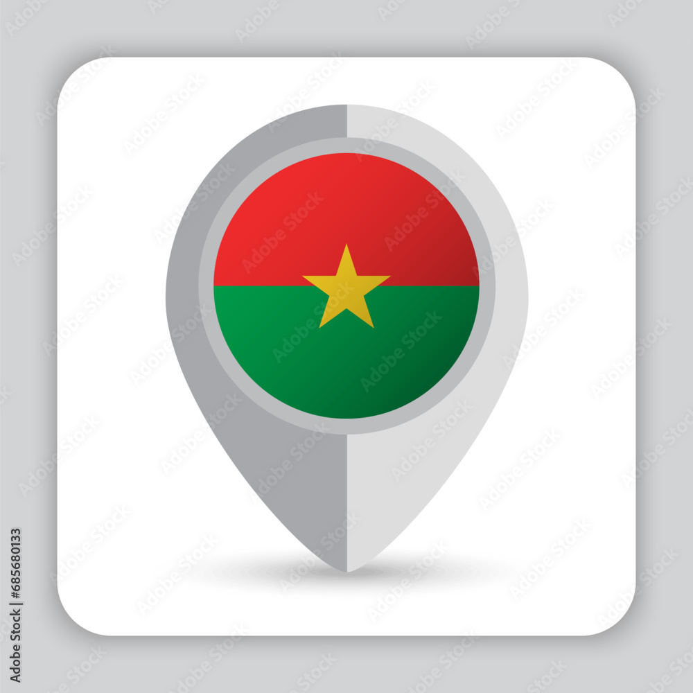 Burkina Faso Flag Pin Map Icon Burkina Faso Flag Pin Map Icon