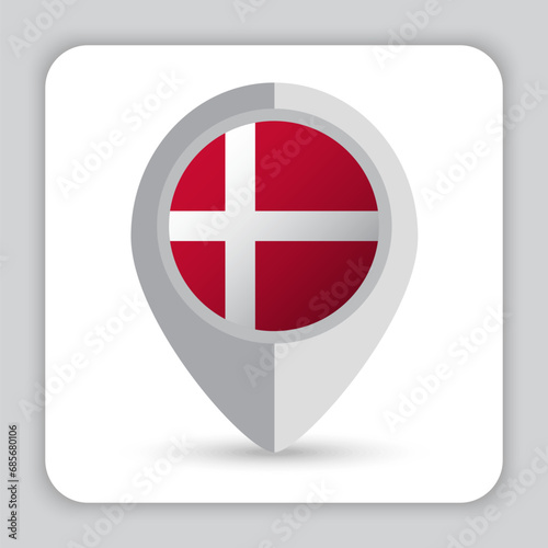Free Download Denmark Flag Pin Map Icon - GFXLoad