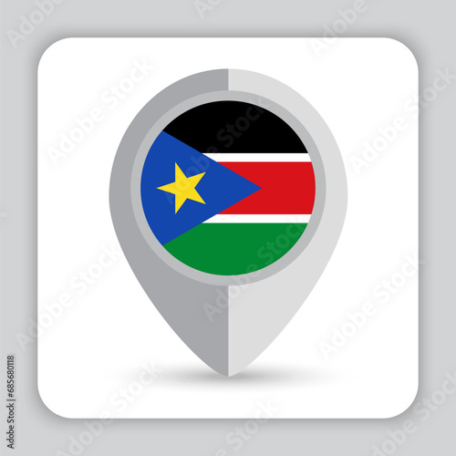 Free Download South Sudan Flag Pin Map Icon - GFXLoad