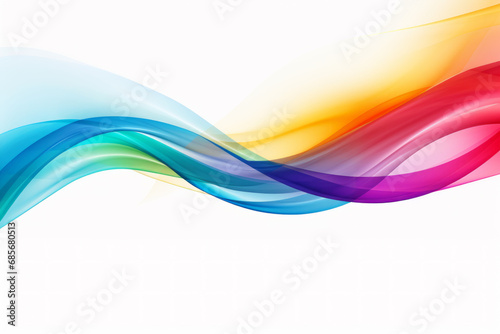Abstract curved waves in seven rainbow colors. silk texture. Illustrations in bright and pale colors. A concept suitable for hopes, desires, and wishes that will make your hopes and happiness come tru