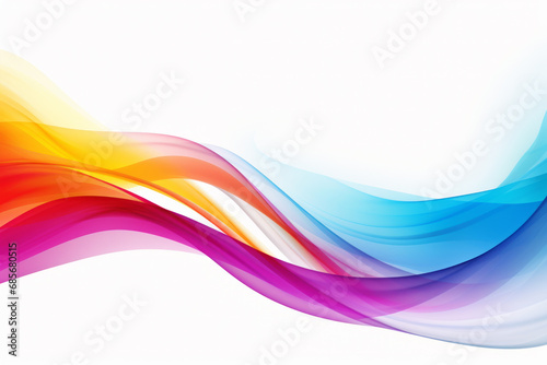 Abstract curved waves in seven rainbow colors. silk texture. Illustrations in bright and pale colors. A concept suitable for hopes, desires, and wishes that will make your hopes and happiness come tru © omune