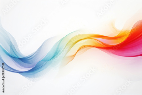 Abstract curved waves in seven rainbow colors. silk texture. Illustrations in bright and pale colors. A concept suitable for hopes, desires, and wishes that will make your hopes and happiness come tru © omune