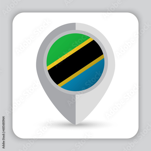 Free Download Tanzania Flag Pin Map Icon - GFXLoad