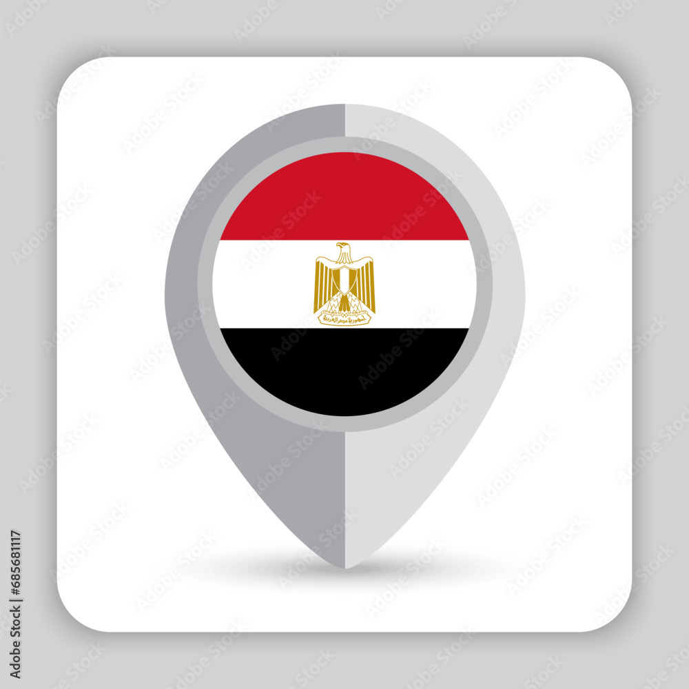 Fototapeta premium Egypt Flag Pin Map Icon