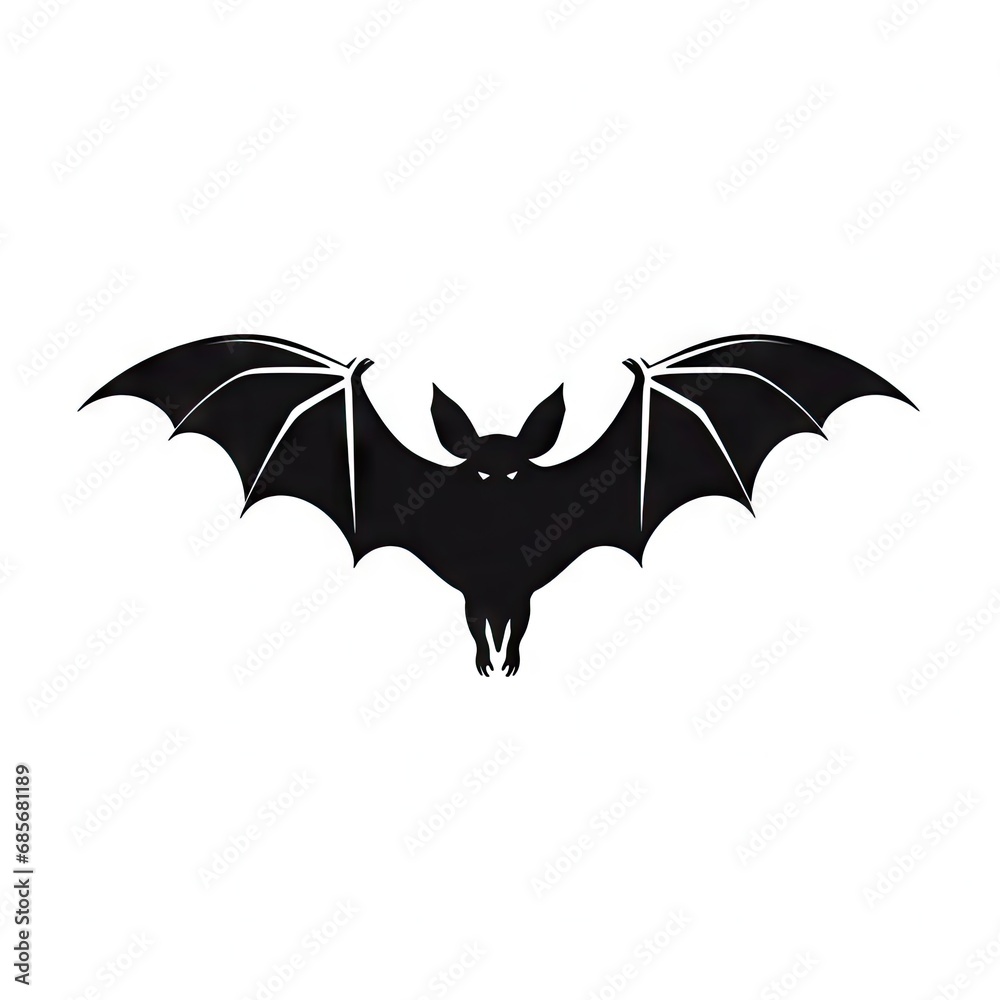 Bat Icon, Vampire Silhouette, Minimal Halloween Symbol