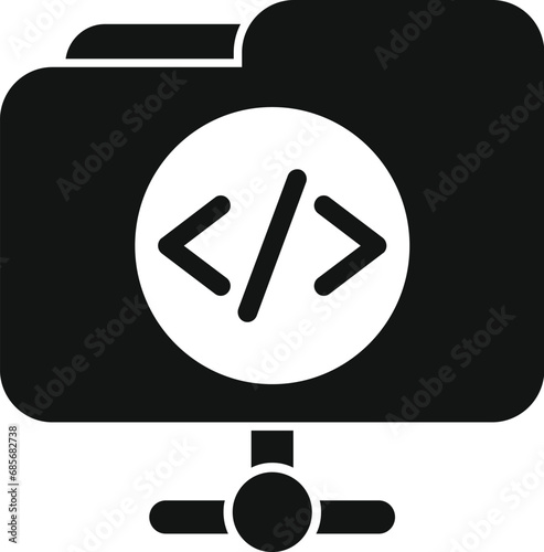 Folder system api icon simple vector. Gear hosting. Tech team