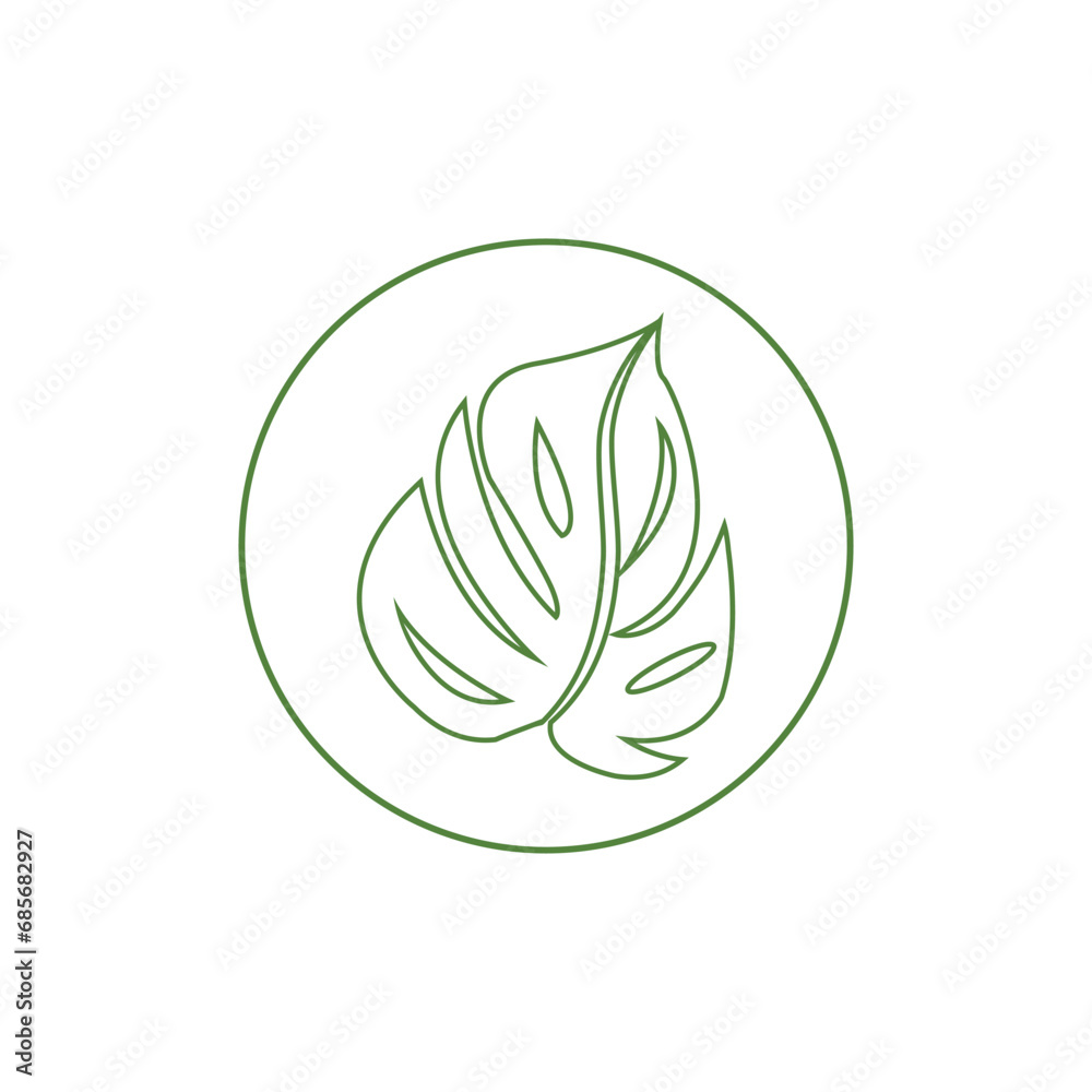 Monstera logo vector template symbol design Monstera logo vector template symbol design