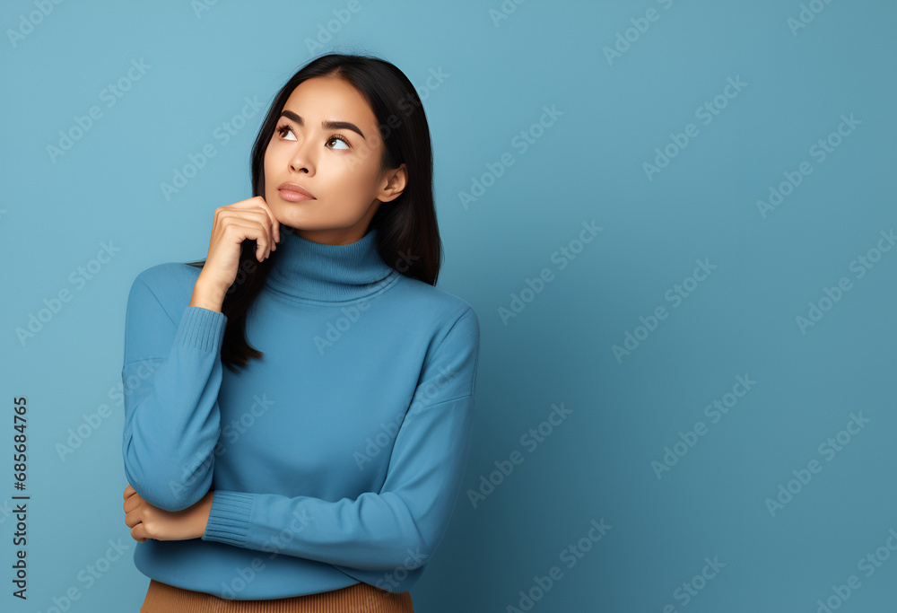 Thoughtful Asian woman