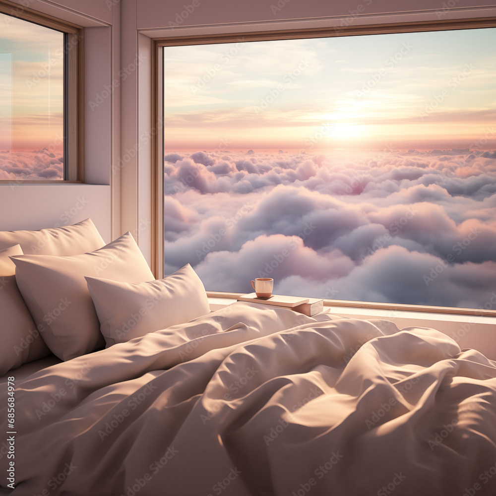 Sunrise In The Bedroom, Cloud - obrazy, fototapety, plakaty 
