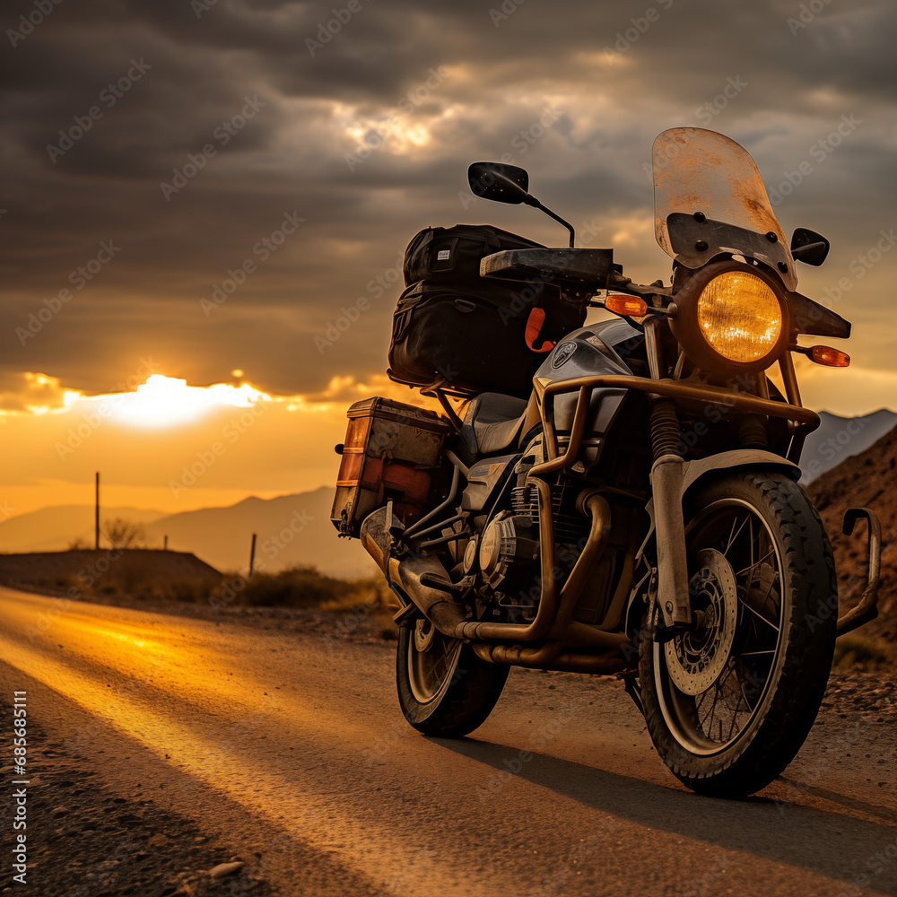 Fototapeta premium Sunset On The Road Art Print 