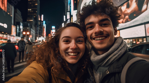 selfie of a brazilian exchange student and an american friend in new york