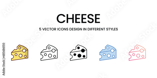 Cheese Icons set. Suitable for Web Page, Mobile App, UI, UX and GUI design. Vector stock illustration.