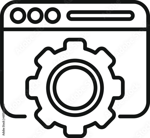 Data gear website icon outline vector. Internet server. Team seo coder