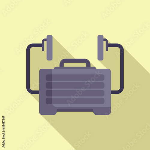 Automated defibrillator icon flat vector. Portable device. Cardiac attack