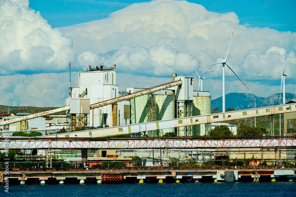 Fototapeta premium Porto industriale di Portovesme. Provincia di Sardegna del sud, Italy