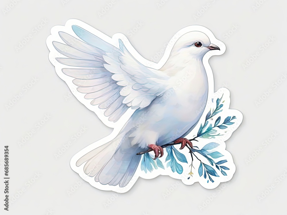 Etiqueta de una Paloma de paz o mensajera Etiqueta de una Paloma de paz o mensajera