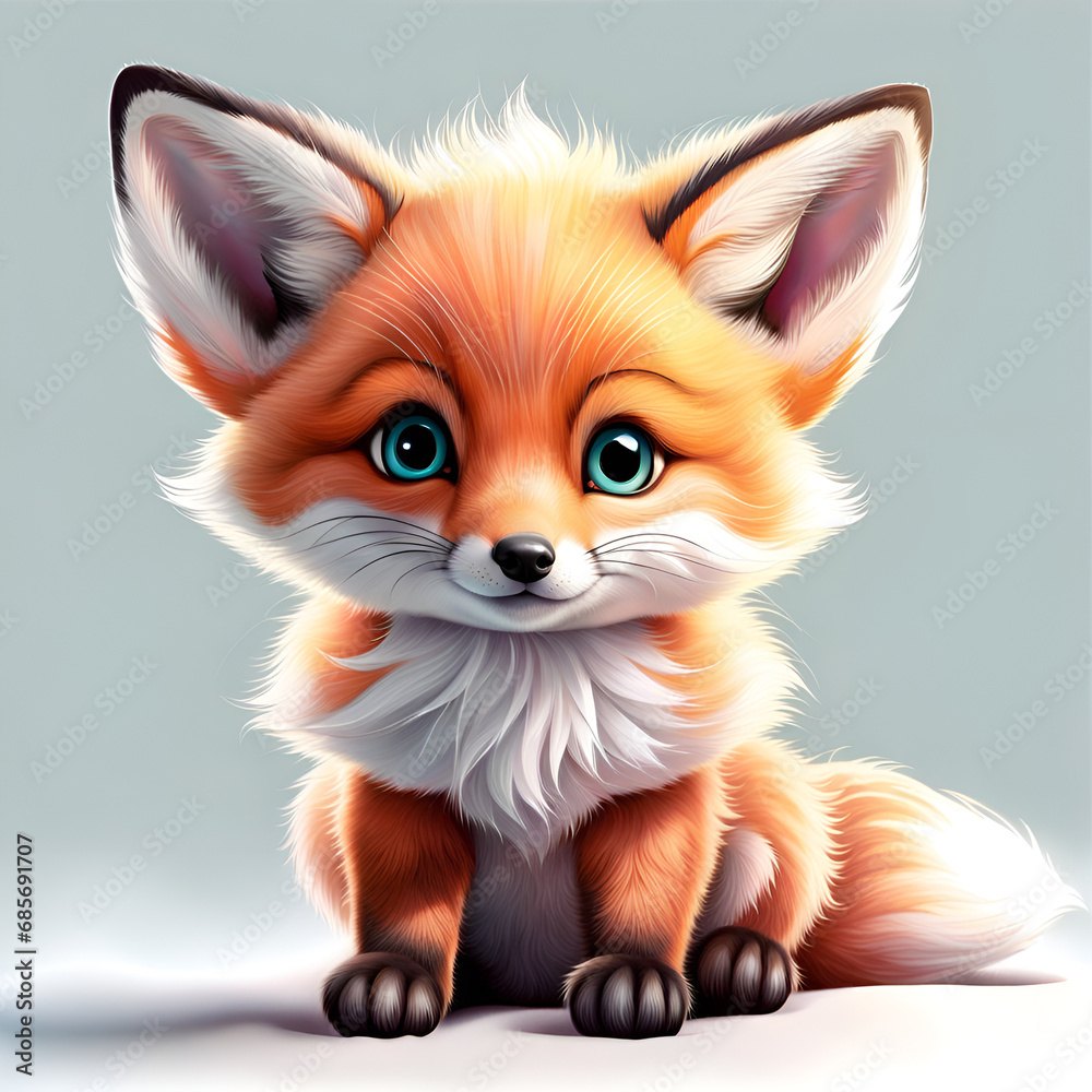 Fototapeta premium a cute fox / fairytale fox / lovely baby fox character
