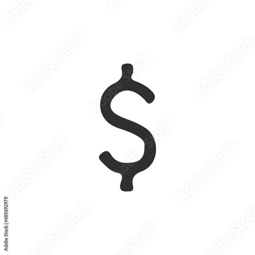 Dollar icon. Simple style online baking poster background symbol. Dollar brand logo design element. Dollar t-shirt printing. Vector for sticker.