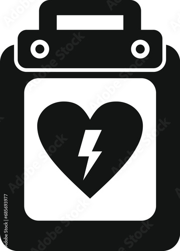 Medical defibrillator icon simple vector. Portable device. Aid heart help