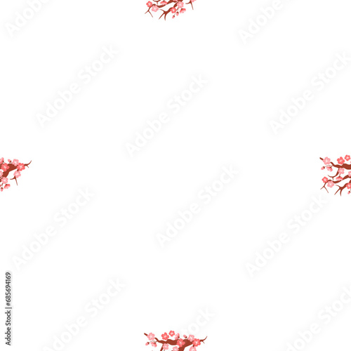 Sakura pattern vector illustration. The continual blooming sakura flowers represented everlasting cycle life and renewal The seamless sakura pattern concept explored interplay between nature and human