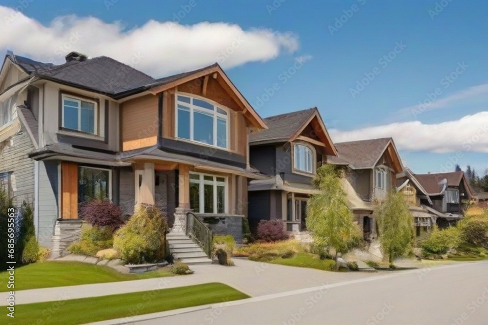 modern house in neighborhood modern house in neighborhood